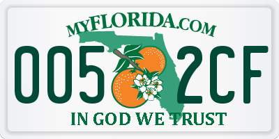 FL license plate 0052CF
