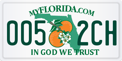 FL license plate 0052CH