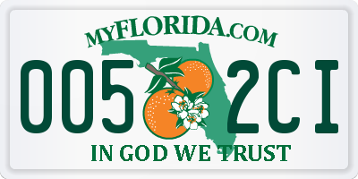 FL license plate 0052CI