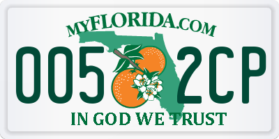 FL license plate 0052CP