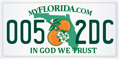 FL license plate 0052DC
