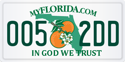 FL license plate 0052DD