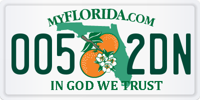 FL license plate 0052DN