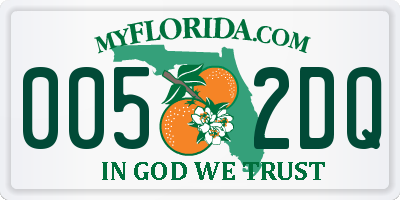 FL license plate 0052DQ