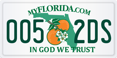 FL license plate 0052DS