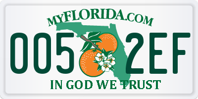 FL license plate 0052EF