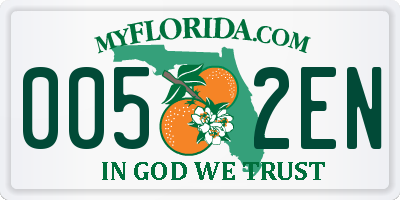 FL license plate 0052EN