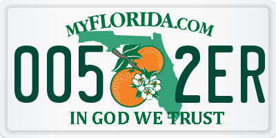 FL license plate 0052ER