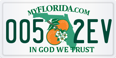 FL license plate 0052EV