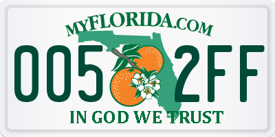 FL license plate 0052FF