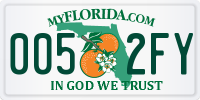 FL license plate 0052FY