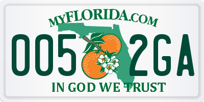 FL license plate 0052GA