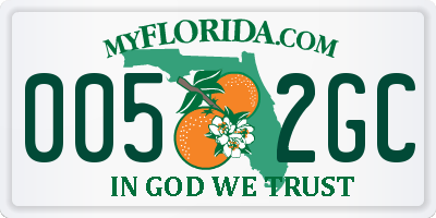 FL license plate 0052GC