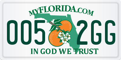 FL license plate 0052GG