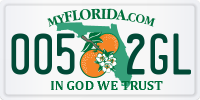 FL license plate 0052GL
