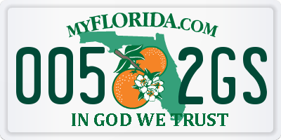 FL license plate 0052GS