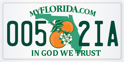 FL license plate 0052IA