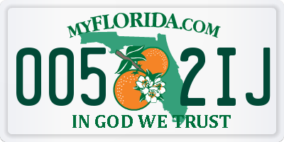 FL license plate 0052IJ