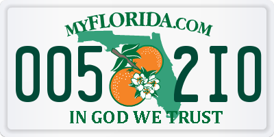 FL license plate 0052IO