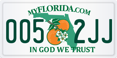 FL license plate 0052JJ
