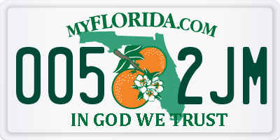 FL license plate 0052JM