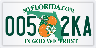 FL license plate 0052KA