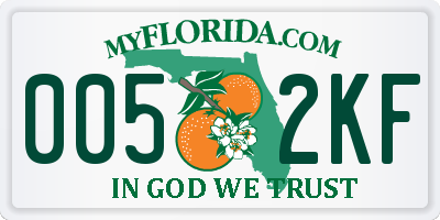 FL license plate 0052KF