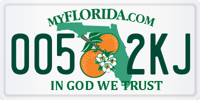 FL license plate 0052KJ