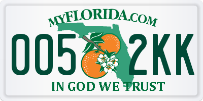 FL license plate 0052KK