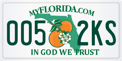 FL license plate 0052KS