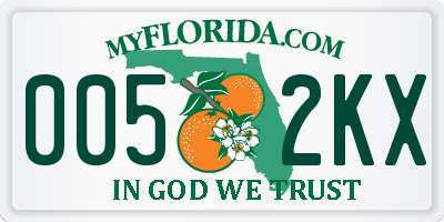 FL license plate 0052KX