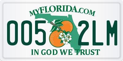 FL license plate 0052LM