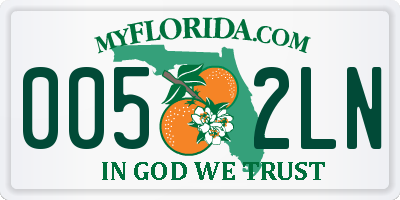 FL license plate 0052LN
