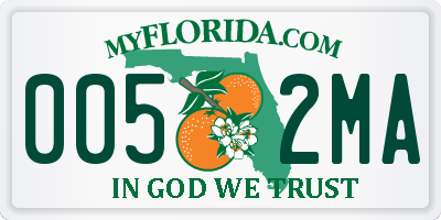 FL license plate 0052MA