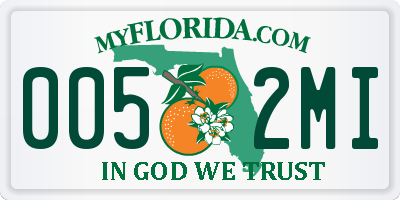 FL license plate 0052MI