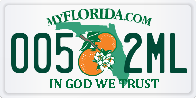 FL license plate 0052ML