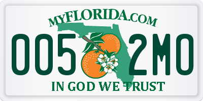 FL license plate 0052MO