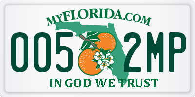 FL license plate 0052MP