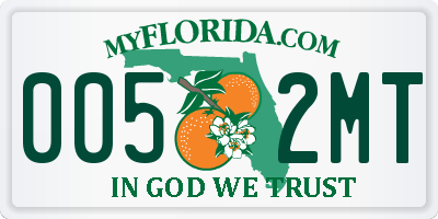FL license plate 0052MT