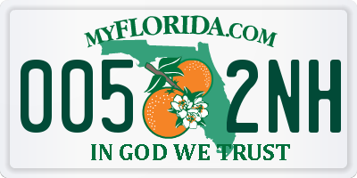 FL license plate 0052NH