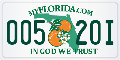 FL license plate 0052OI