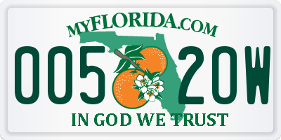 FL license plate 0052OW