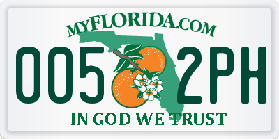 FL license plate 0052PH