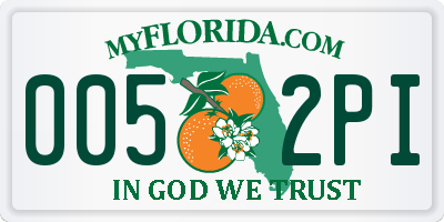 FL license plate 0052PI