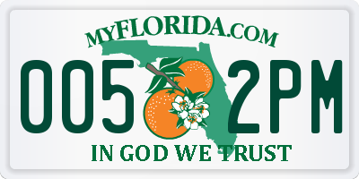 FL license plate 0052PM