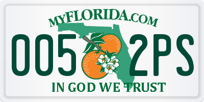 FL license plate 0052PS