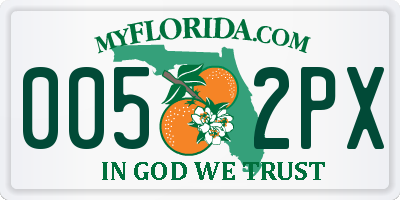FL license plate 0052PX