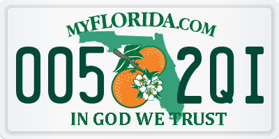 FL license plate 0052QI