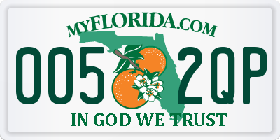 FL license plate 0052QP