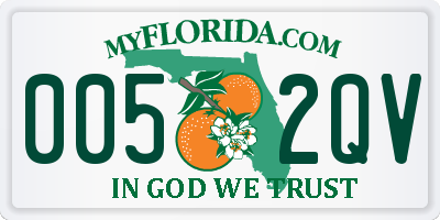 FL license plate 0052QV